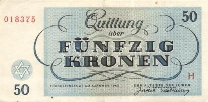 Német 3. Birodalom / Theresienstadt Getto 1943. 1K, 2K, 5K, 10K, 20K, 50K, 100K teljes sor T:II, II/...