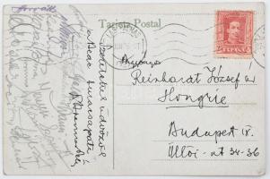 1926 BEAC Kanári-szigeteki túrájának résztvevői által aláírt képeslap (Pluhár István, Stoffián János, Szántó, Kovács, Marcinkó, Boór)