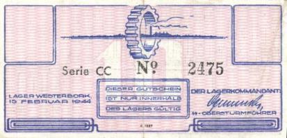 Német 3. Birodalom / Konzentrationslager Westerbork (Hollandia) 1944. 10c, 25c, 50c, 100c teljes sor...