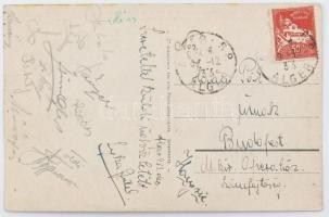 1933 FTC algériai túrájáról hazaküldött képeslap aláírásokkal