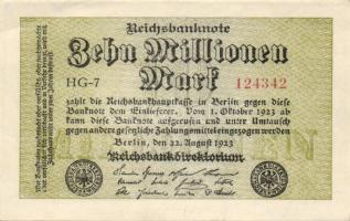 Német Birodalom / Weimari Köztársaság 1923. 10.000.000M 3 klf vízjellel T:I