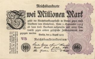 Német Birodalom / Weimari Köztársaság 1923. 2.000.000M (3x) azonos betűjellel T:I