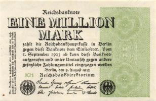 Német Birodalom / Weimari Köztársaság 1923. 1.000.000M (2x) T:I