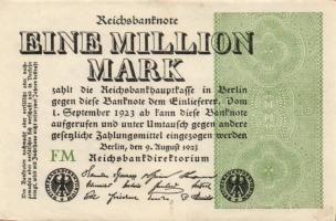 Német Birodalom / Weimari Köztársaság 1923. 1.000.000M 2 klf vízjellel T:I