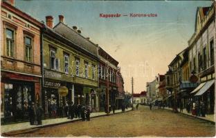 1916 Kaposvár, Korona utca, Antiquarium, Szabó Lipót üzlete és saját kiadása (kopott sarkak / worn corners)