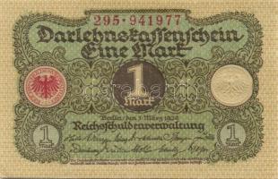 Német Birodalom / Weimari Köztársaság 1920. 1M (5x) egymás utáni ill. kevés ugrású sorszámokkal T:I,...