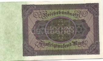Német Birodalom / Weimari Köztársaság 1922. 50.000M alapnyomattal (2x) egyugrású sorszámokkal T:I