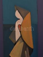 Wanyek Tivadar (1910-1981): Randevú, 1975. Olaj, farost. Jelzett. Hátoldalán autográf felirattal. Fa...