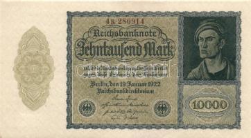 Német Birodalom / Weimari Köztársaság 1922. 10.000M kisalakú céges nyomat T:I