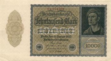 Német Birodalom / Weimari Köztársaság 1922. 10.000M kisalakú céges nyomat T:I