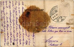 1914 Szombathely, Takarékpénztár palota, Berger, Meinl Gyula, órás és ékszerész, Marton Dávid csipke...