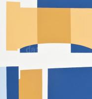 Mark (Márkus), Anna (1928-): Geometrikus kompozíció, 1990. Szitanyomat, papír, jelzett, művészpéldán...