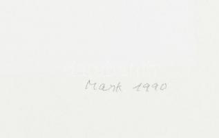 Mark (Márkus), Anna (1928-): Geometrikus kompozíció, 1990. Szitanyomat, papír, jelzett, művészpéldán...
