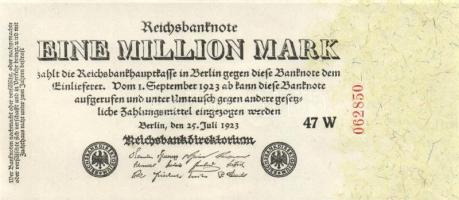 Német Birodalom / Weimari Köztársaság 1923. 1.000.000M céges nyomat T:I