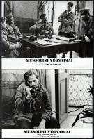 1974 ,,Mussolini végnapjai című olasz történelmi filmdráma jelenetei és szereplői, 17 db vintage produkciós filmfotó, 18x24 cm