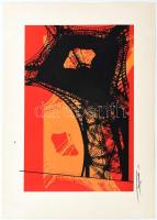 Hervé, Rodolf (1957-2000): Eiffel-torony. Szitanyomat, papír, jelzett. 32x22 cm. / Hervé, Rodolf (1957-2000): Eiffel-tower. Screenprint on paper, signed, 32x22 cm.