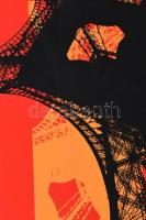 Hervé, Rodolf (1957-2000): Eiffel-torony. Szitanyomat, papír, jelzett. 32x22 cm. / Hervé, Rodolf (19...