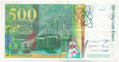 Franciaország 1994. 500Fr "H 019563224" T:III tűzőgép lyukak
France 1994. 500 Francs &quo...