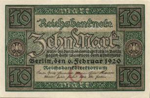 Német Birodalom / Weimari Köztársaság 1920. 10M (3x) egymás utáni sorszámokkal T:I