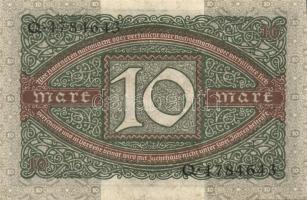 Német Birodalom / Weimari Köztársaság 1920. 10M (3x) egymás utáni sorszámokkal T:I