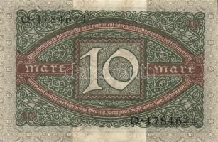 Német Birodalom / Weimari Köztársaság 1920. 10M (3x) egymás utáni sorszámokkal T:I