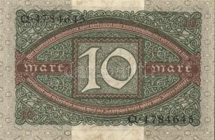 Német Birodalom / Weimari Köztársaság 1920. 10M (3x) egymás utáni sorszámokkal T:I