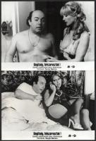 1981 ,,Segítség, felszarvaztak! című olasz film jelenetei és szereplői, 9 db vintage produkciós filmfotó, ezüstzselatinos fotópapíron, 18x24 cm