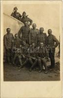 1918 Laives, Leifers (Südtirol); Osztrák-magyar katonák csoportképe, hátoldalon nevekkel / K.u.k. military, soldiers name on the backside. photo
