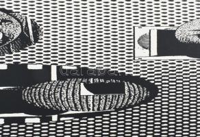 Joseph Kádár (1936-2019): L'Horizontalisme, 1995. Szitanyomat, papír. Jelzett. E.A./3. művészpé...