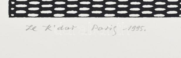 Joseph Kádár (1936-2019): L'Horizontalisme, 1995. Szitanyomat, papír. Jelzett. E.A./3. művészpé...