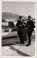 ~1940 Szemes Vazul rendőrezredes a román határnál beton erődökön / Concrete forts near the Romanian border, Hungarian police colonel. photo