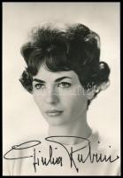 Giulia Rubini (1935- ) olasz színésznő autográf aláírása őt ábrázoló fotón
