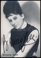 Bruna Lelli (1938- ) olasz énekesnő autográf aláírása őt ábrázoló fotón