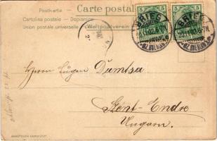 1902 Brzeg, Brieg (Bez. Breslau); Rathaus / town hall, market. Kunstverlag Bruno Scholz Art Nouveau,...