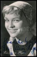 Eva-Maria Hagen (1934- ) német színésznő, énekesnő autográf aláírása őt ábrázoló fotón