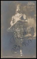 1913 Leo Slezak (1873- 1946) morva operaénekes (tenor) autográf aláírása őt ábrázoló fotólapon / Autograph signature of Leo Slezak (1873- 1946) Moravian tenor