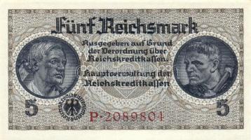 Német 3. Birodalom / Általános kiadás a megszállt területek részére 1939. (DN) 1RM + 2RM + 5RM T:I