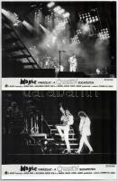 1986 Budapest, a Queen együttes ,,Magic című koncertfilmjének jelenetei és szereplői, 17 db vintage produkciós filmfotó, a fekete-fehér képek ezüstzselatinos fotópapíron, 18x24 cm