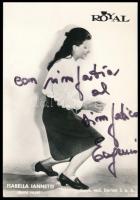 Isabella Iannetti (1945- ) olasz énekesnő autográf aláírása őt ábrázoló fotón