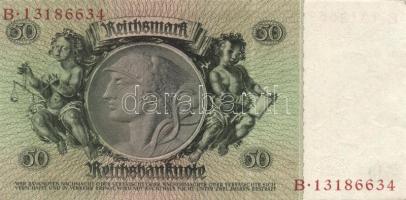 Német 3. Birodalom 1933. 50M (4x) kis ugrású sorszámokkal "békenyomat" 8 jegyű sorszámokka...