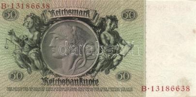 Német 3. Birodalom 1933. 50M (4x) kis ugrású sorszámokkal "békenyomat" 8 jegyű sorszámokka...