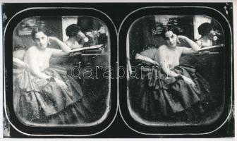 cca 1850-es évekbeli sztereo-dagerrotípiáról készült későbbi másolat (cca 1980), ezüstzselatinos fotópapíron, 14,2x24 cm