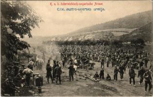 K.u.K. österreichisch-ungarische Armee / WWI Austro-Hungarian K.u.K. military camp with soldiers