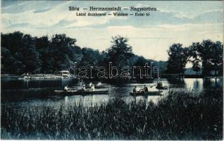 1929 Nagyszeben, Hermannstadt, Sibiu; Erdei tó. Krafft & Drotleff A.G. 107. / Lacul dumbravei / Waldsee / forest lake (EK)