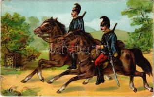 Austro-Hungarian K.u.K. military art postcard. litho (szakadás / tear)