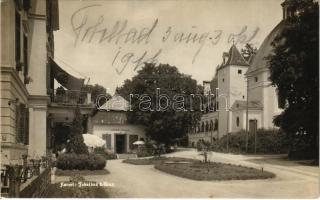 1916 Tobelbad b. Graz, Kurort, Lese Saal, Jagdhaus / spa hotel, reading hall, sundial. photo