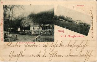 1898 (Vorläufer) Wien, Vienna, Bécs XIV. Rieglerhütte, Sofienalpe, Rieglers Restauration / restaurant (fa)