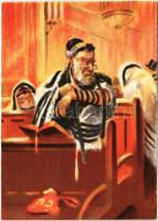 Office du Matin - Les Phylacteres / Judaica art postcard s: S. Seeberger