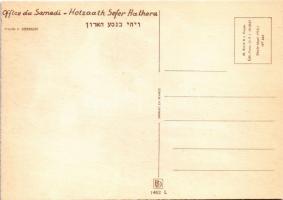 Office du Samedi / Hotzaath Sefer Hathora / Judaica art postcard s: S. Seeberger