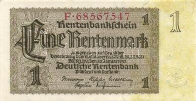 Német 3. Birodalom 1Rentenmark birodalmi nyomat T:I